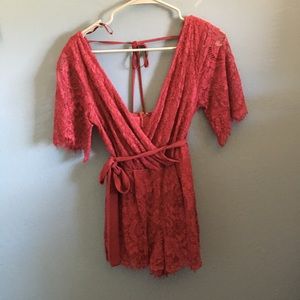 Only worn once red romper
